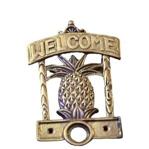 Brass Pineapple Door Plaque | Unique Home Accents